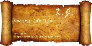 Kmetty Júlia névjegykártya