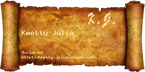 Kmetty Júlia névjegykártya