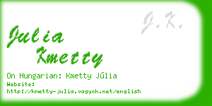 julia kmetty business card